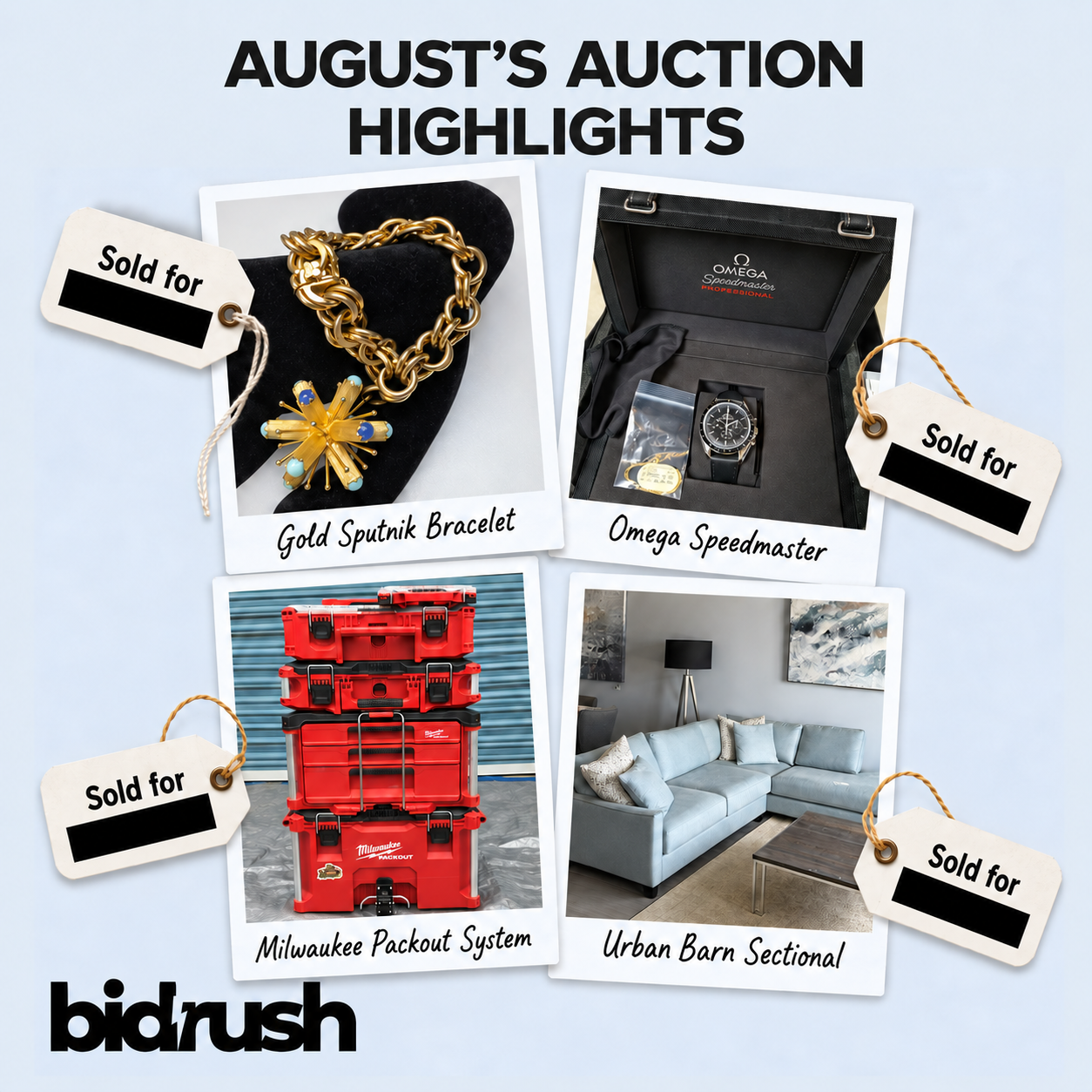 August 2026 Estate Auction Highlights: MCM, Tools, Gold and Silver Finds Sold on BidRush
