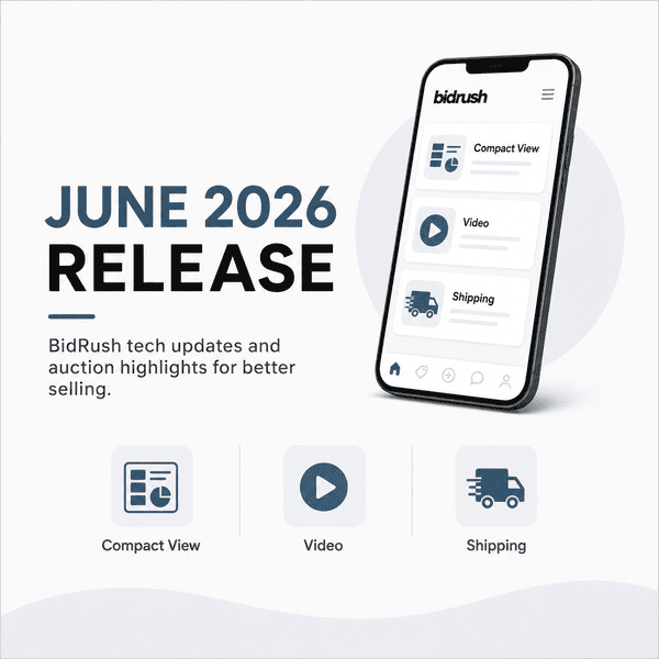 BidRush June 2026 Release: Compact View, Lot Videos & Pickup Status Updates