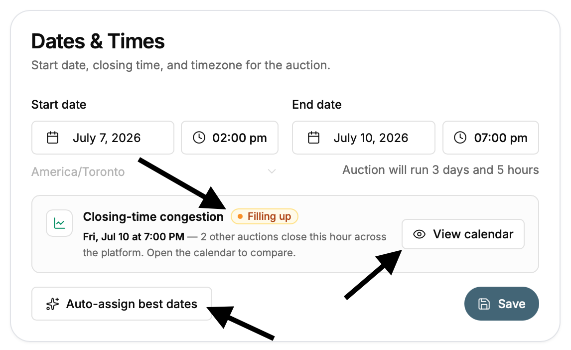 Date Congestion Calendar