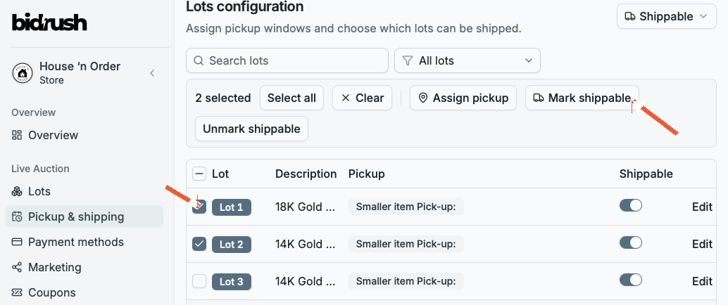 Pickup Selection
